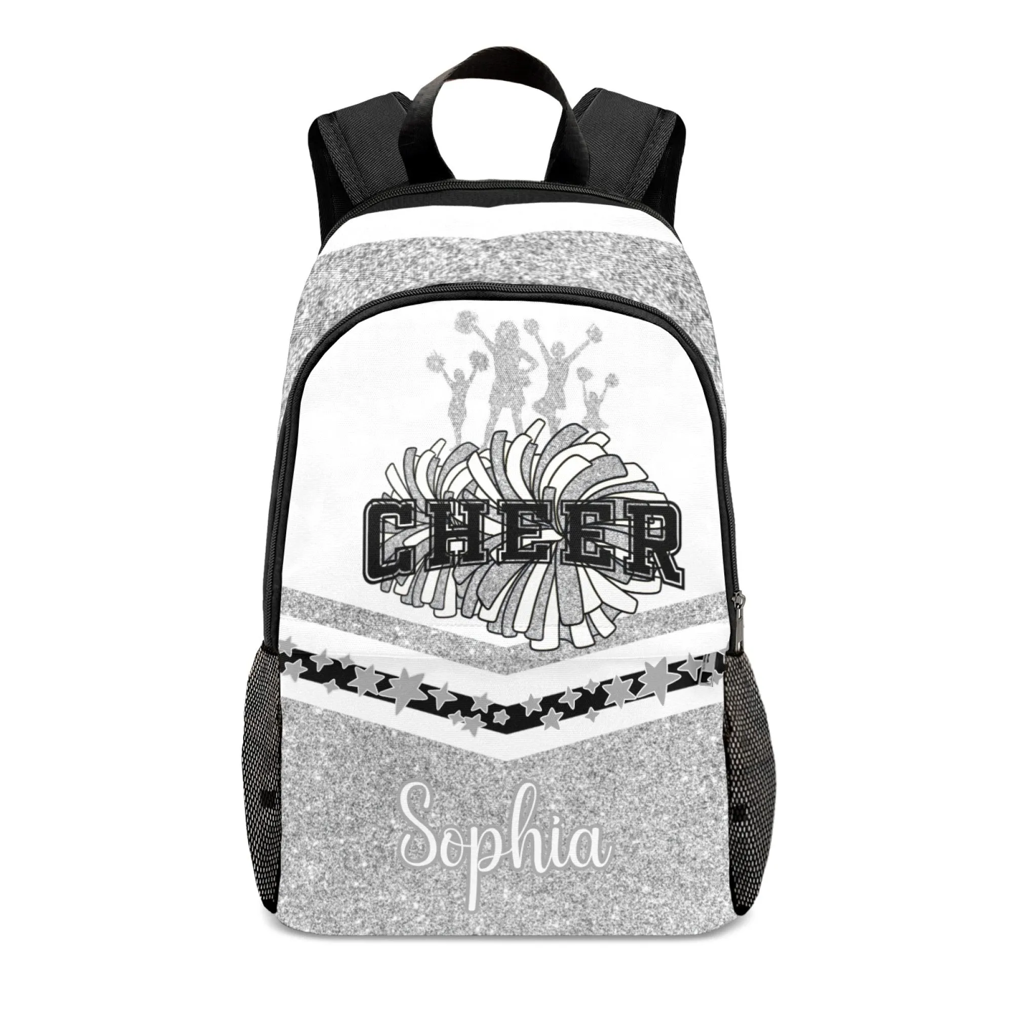 Custom Cheer Cheerleader Blue Green Pink Red Silver Orange All Over Print Casual Name Backpacks