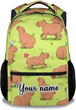 Custom Cute Backpack for Girls Boys, 16 Inch Cute Bookbag with Large Capacity, Durable Lightweight Travel Laptop School Bags