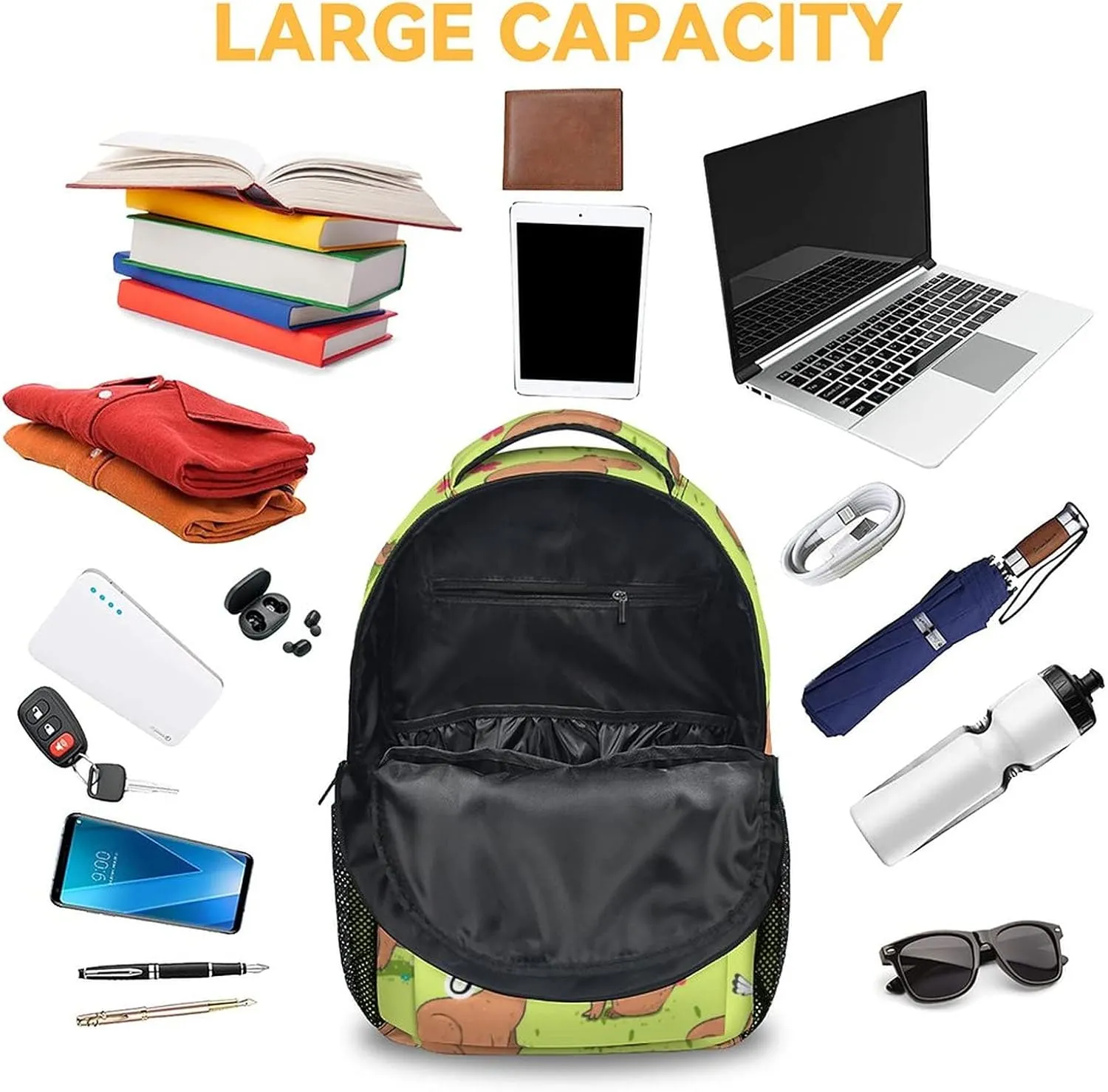 Custom Cute Backpack for Girls Boys, 16 Inch Cute Bookbag with Large Capacity, Durable Lightweight Travel Laptop School Bags