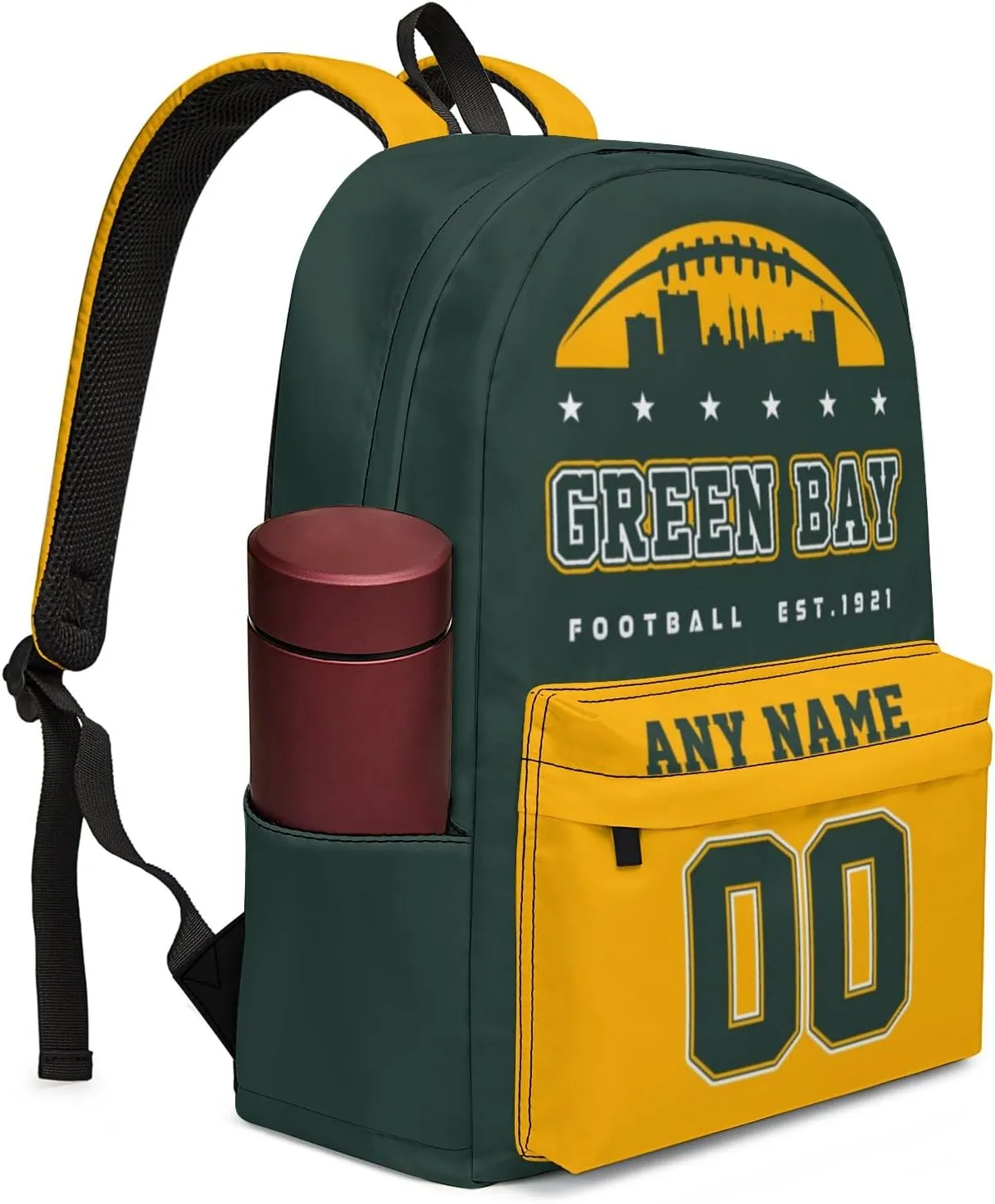 Custom Green Bay Backpacks Personalized Name And Number Backpack Travel Bag Shoulder Bag Gifts for Men Women