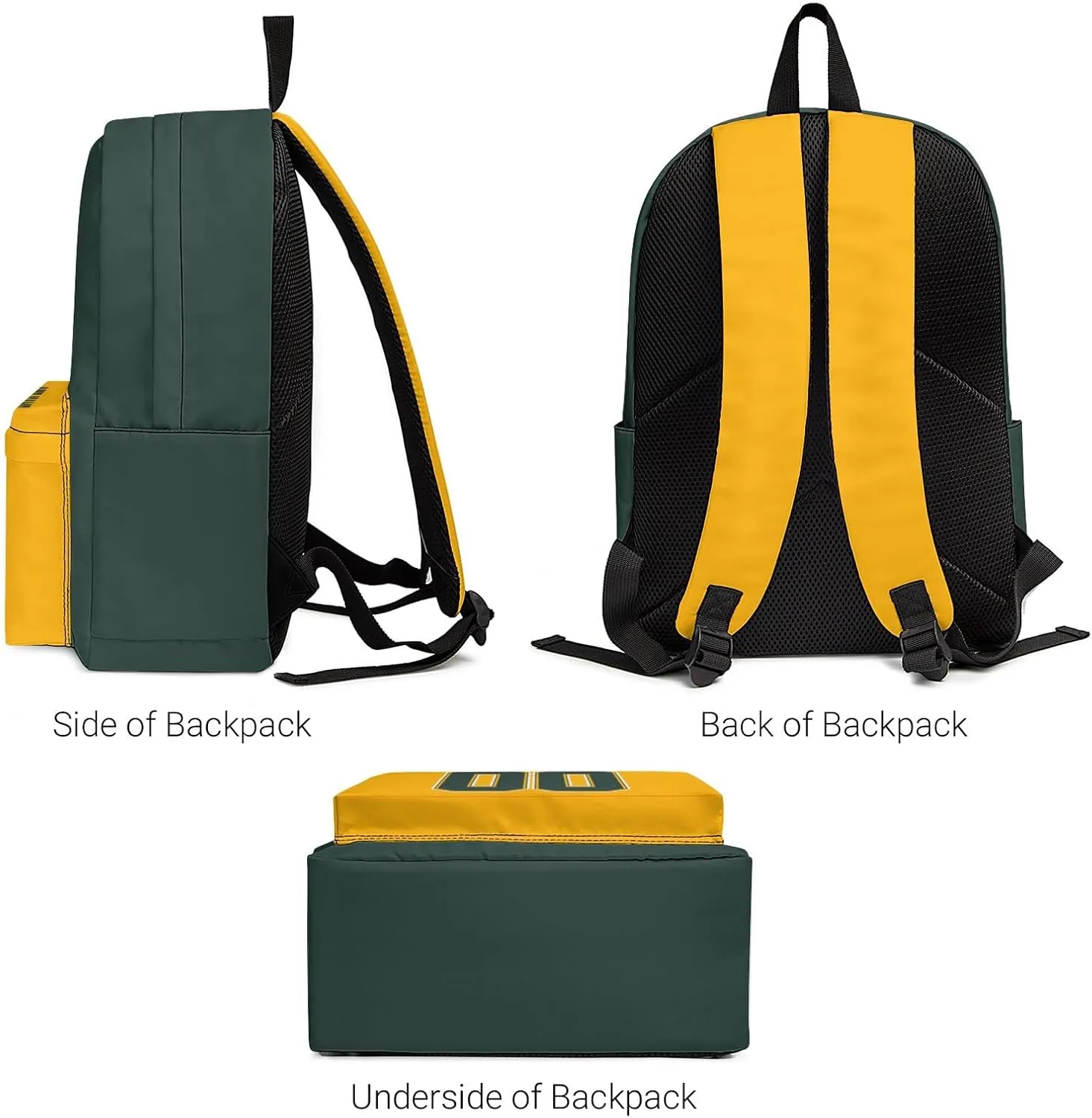 Custom Green Bay Backpacks Personalized Name And Number Backpack Travel Bag Shoulder Bag Gifts for Men Women