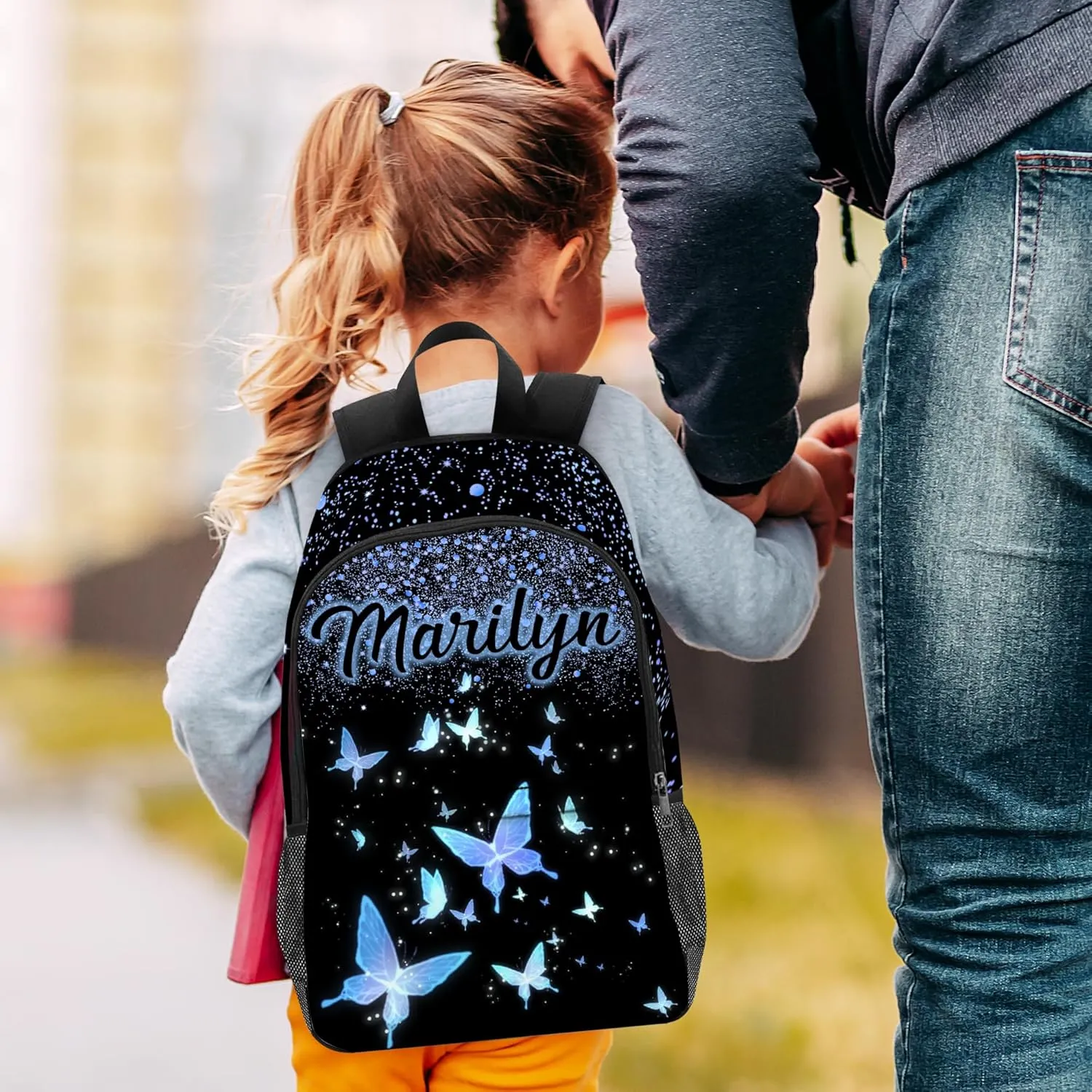 Custom Kid's Backpack with Lunch Bag Back to School Gifts for Daughter Granddaughter Customized Backpack Shoulders Personalized Name School Bag Casual School Bags for Girl