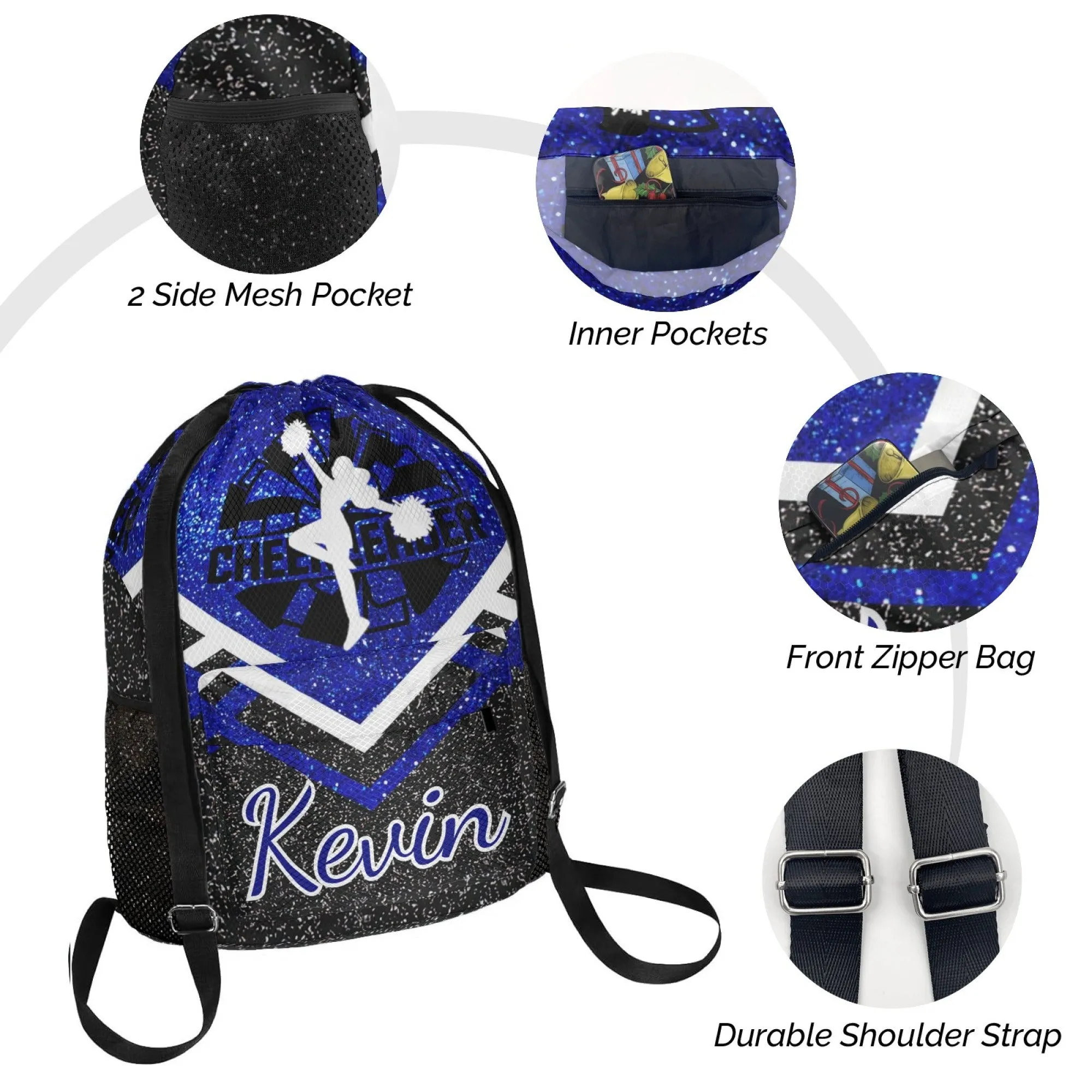 Custom Name Cheerleader Leisure Fashion Drawstring Backpack
