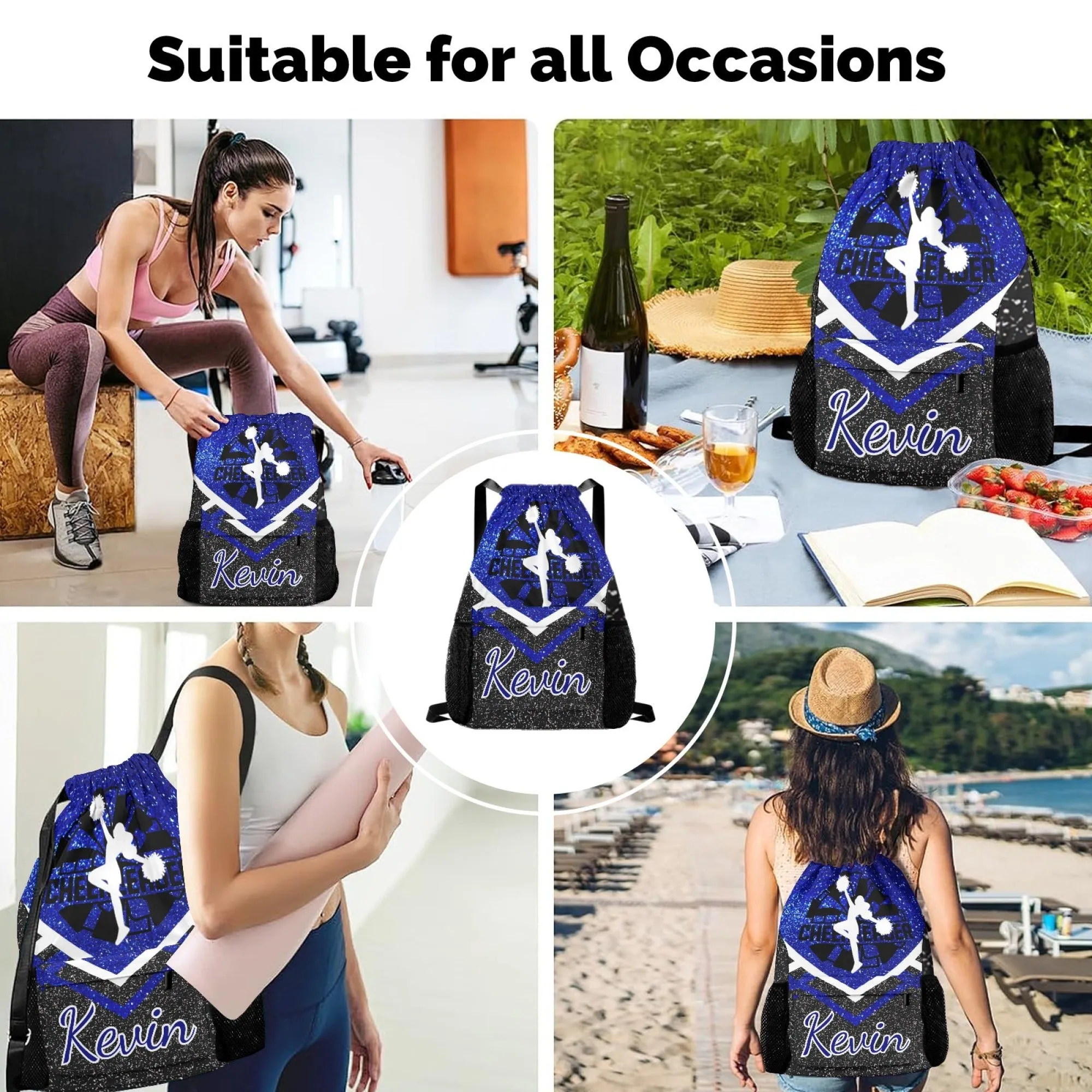 Custom Name Cheerleader Leisure Fashion Drawstring Backpack