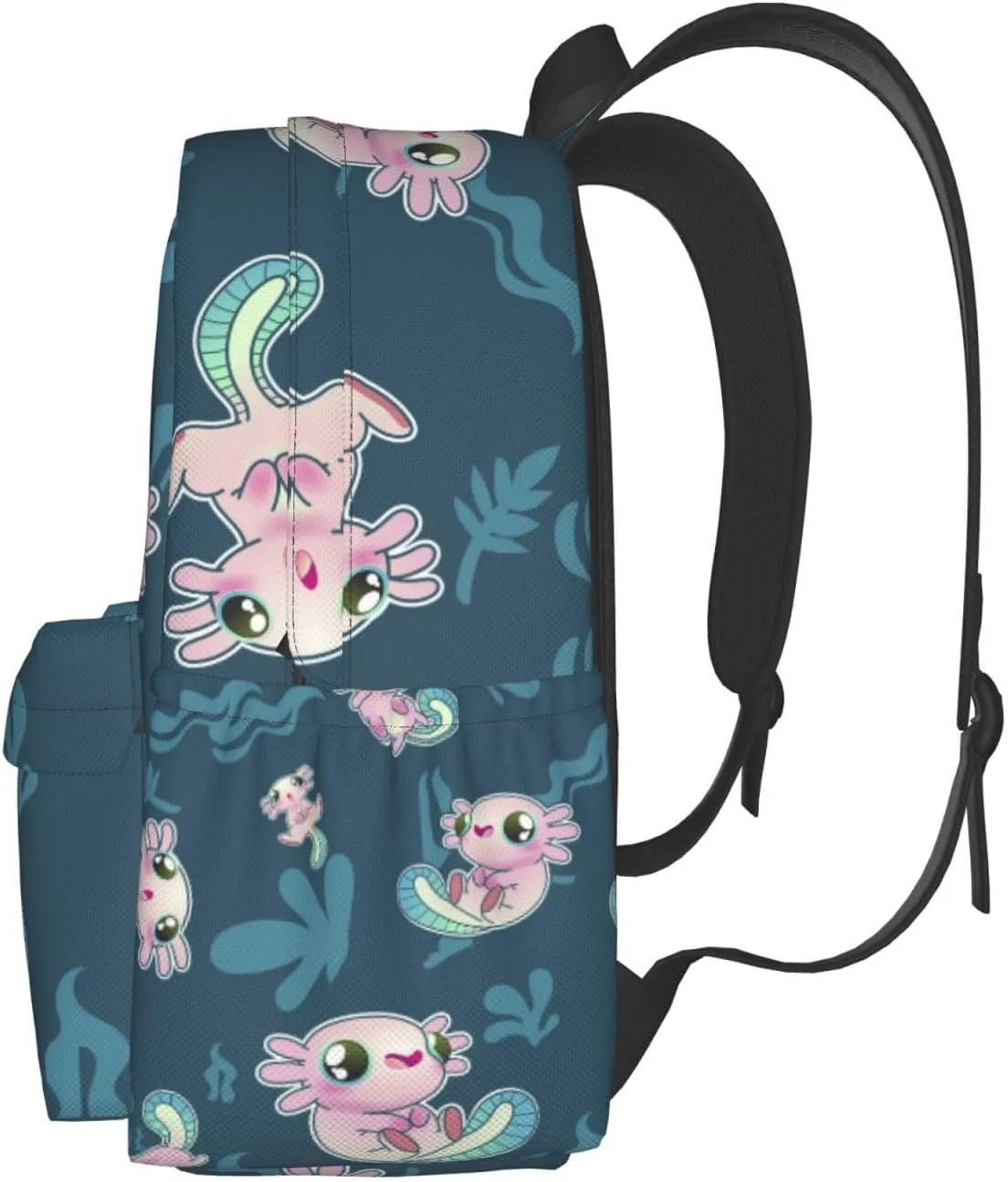 Cute Axolotl Print Multipurpose School Bag Bookbag for Teenage Boys Girls Daily Backpack