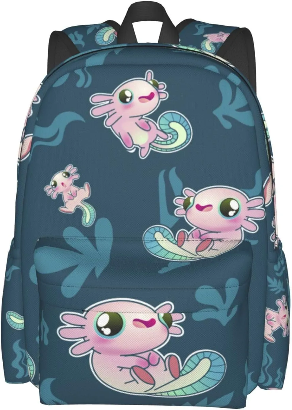 Cute Axolotl Print Multipurpose School Bag Bookbag for Teenage Boys Girls Daily Backpack