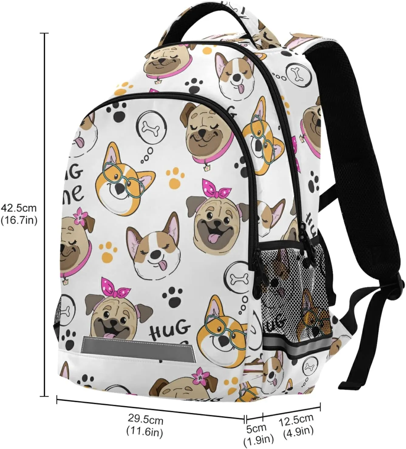 Cute Dog Face Backpacks Travel Laptop Daypack School Book Bag for Men Women Teens Kids 37