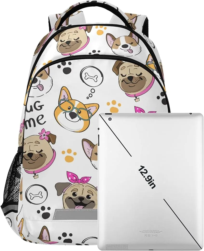 Cute Dog Face Backpacks Travel Laptop Daypack School Book Bag for Men Women Teens Kids 37