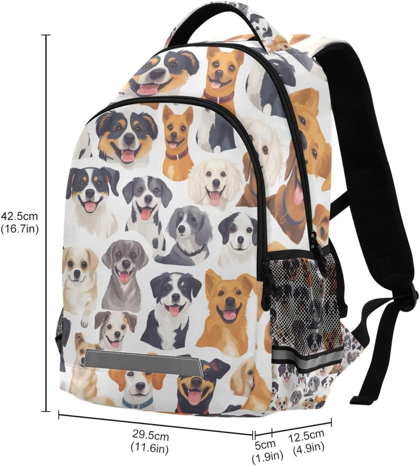 Cute Dogs Cartoon Print Backpack for Boys Girls Kids Elementary Bookbag School Bag Students Daypack Travel Rucksack