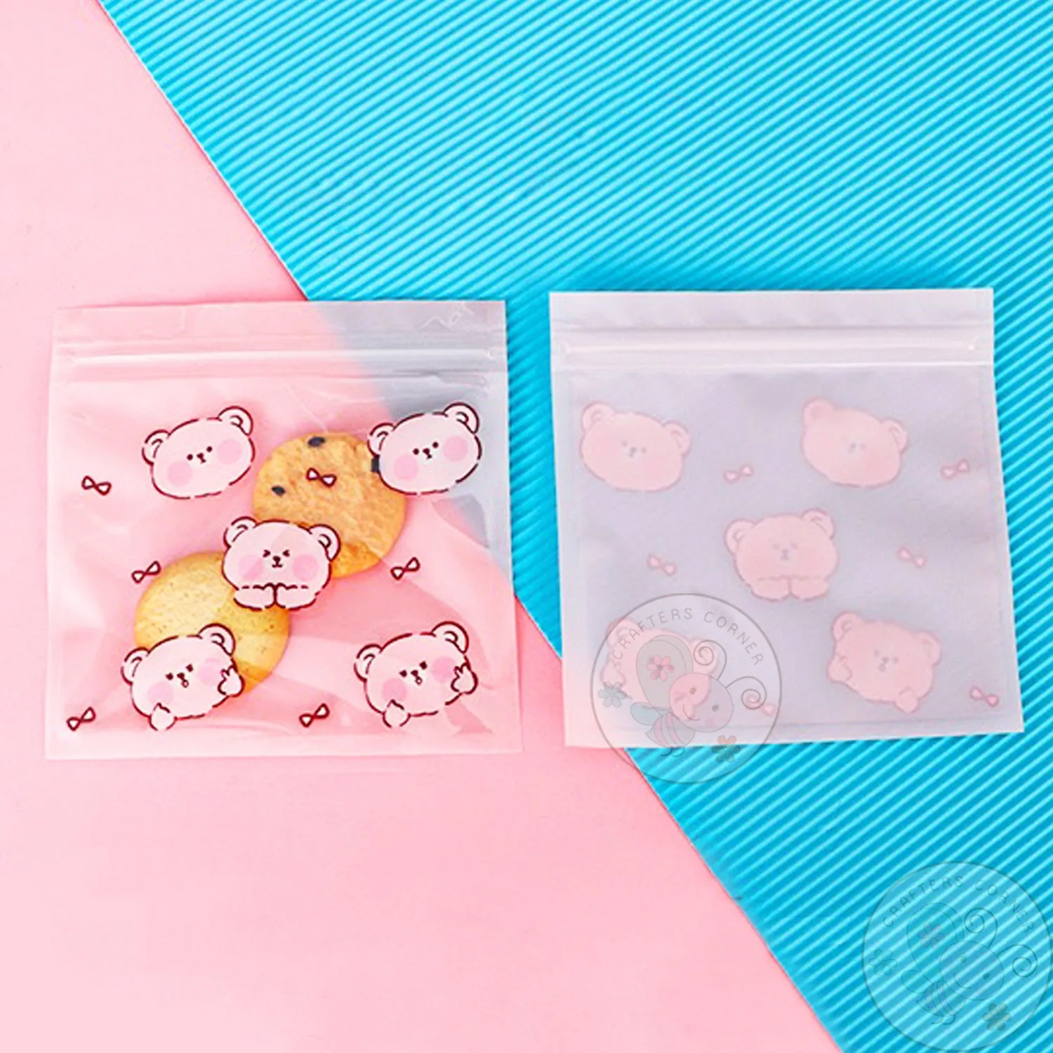 Cute Pinky Bear - Zip Lock Storage Bags