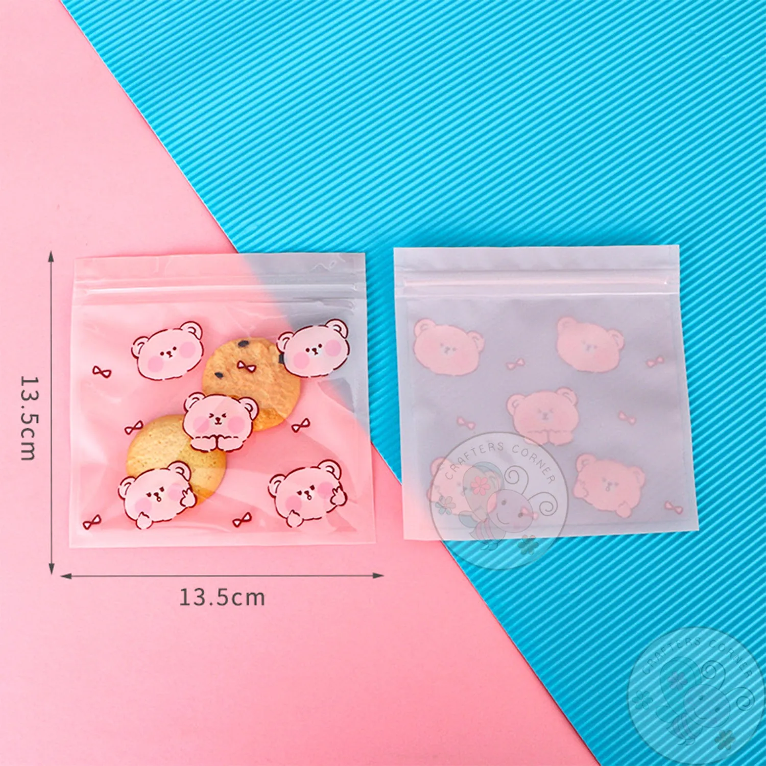 Cute Pinky Bear - Zip Lock Storage Bags