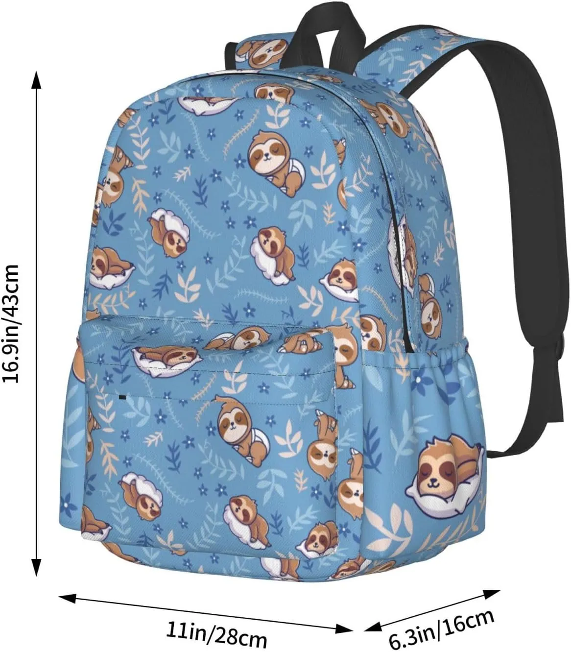 Cute Sleep Sloth Multipurpose School Bag Bookbag for Teenage Boys Girls Daily Backpack