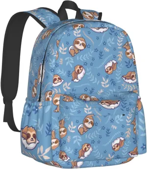 Cute Sleep Sloth Multipurpose School Bag Bookbag for Teenage Boys Girls Daily Backpack