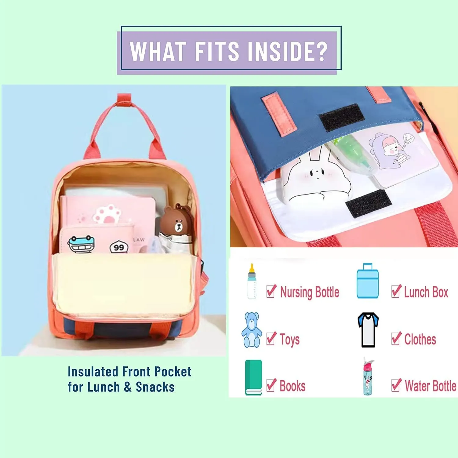 Cute Toddler Backpack Schoolbag for Boys Girls,Kindergarten Bag Preschool Nursery Travel Bag with Chest Clip-(015/Grey Blue)
