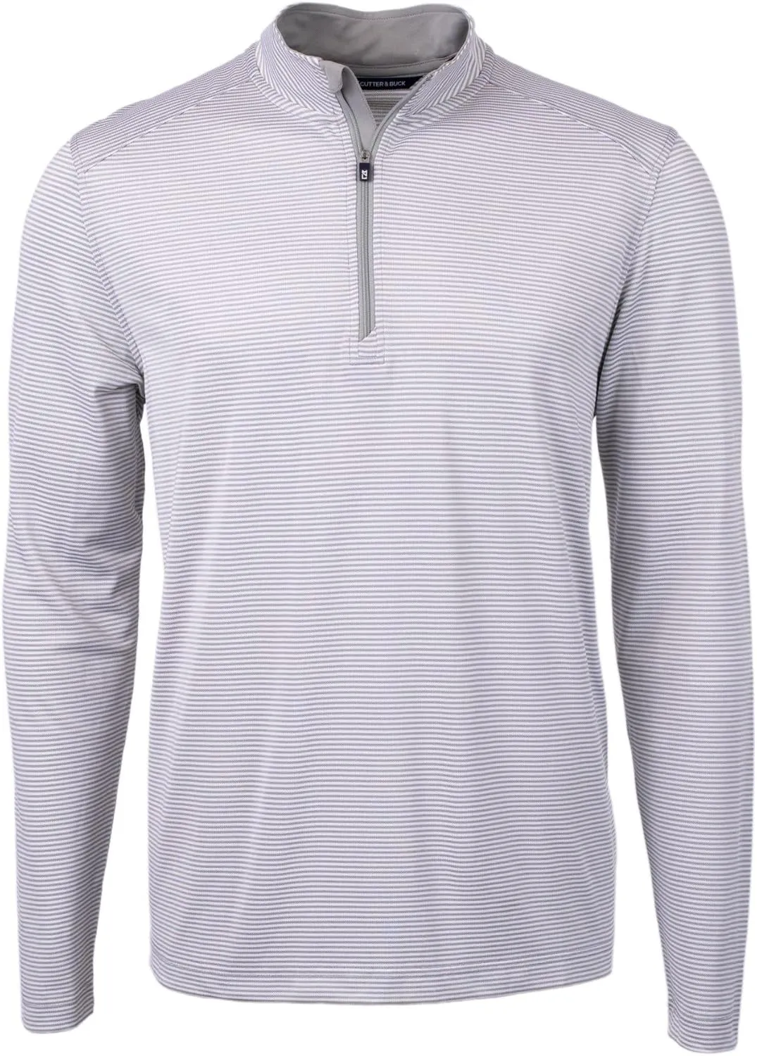 Cutter & Buck Virtue Eco Pique Micro Stripe Recycled Mens Big & Tall Quarter Zip