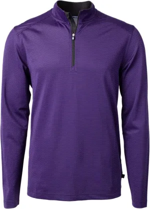 Cutter & Buck Virtue Eco Pique Micro Stripe Recycled Mens Quarter Zip