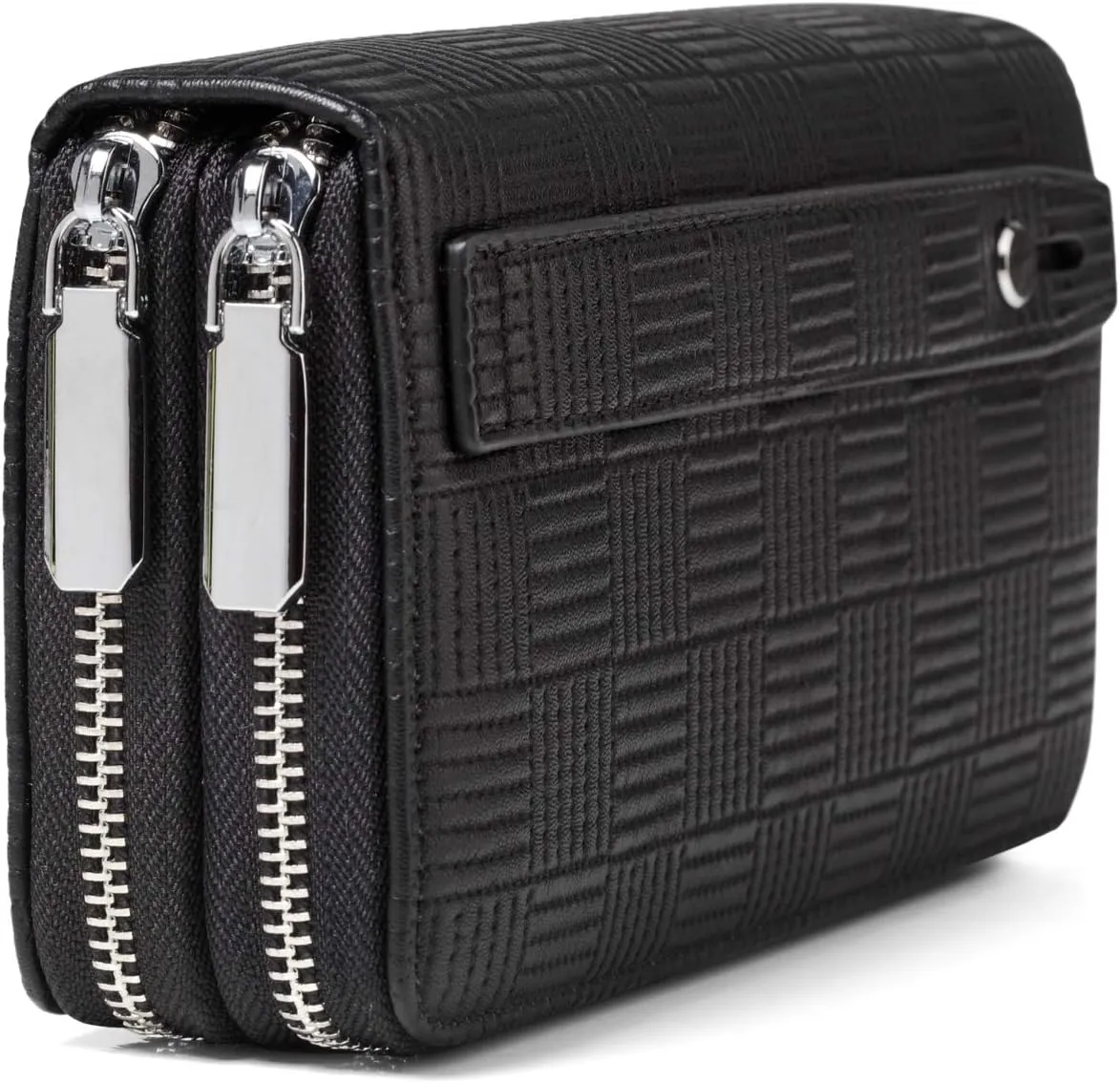 Daisy Rose Dual Zipper Phone Clutch and Wallet for Women - RFID Blocking, PU Vegan Leather Multi-Card Organizer