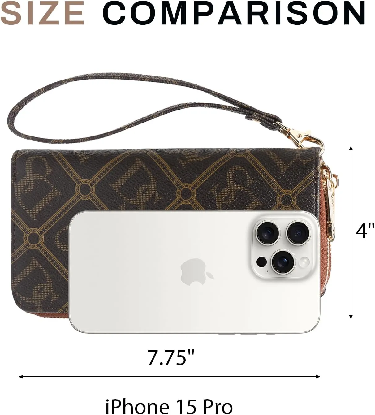 Dasein RFID Blocking Wallet Purse for Women Large Capacity Wristlet Clutch Bag Multi Card Holder Phone Case with Wrist Strap