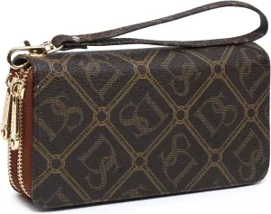 Dasein RFID Blocking Wallet Purse for Women Large Capacity Wristlet Clutch Bag Multi Card Holder Phone Case with Wrist Strap