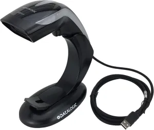 Datalogic Gryphon Heron HD3130 Handheld Corded 1D Barcode Scanner/Linear Imager, Includes Adjustable AutoSense Stand and USB Cable