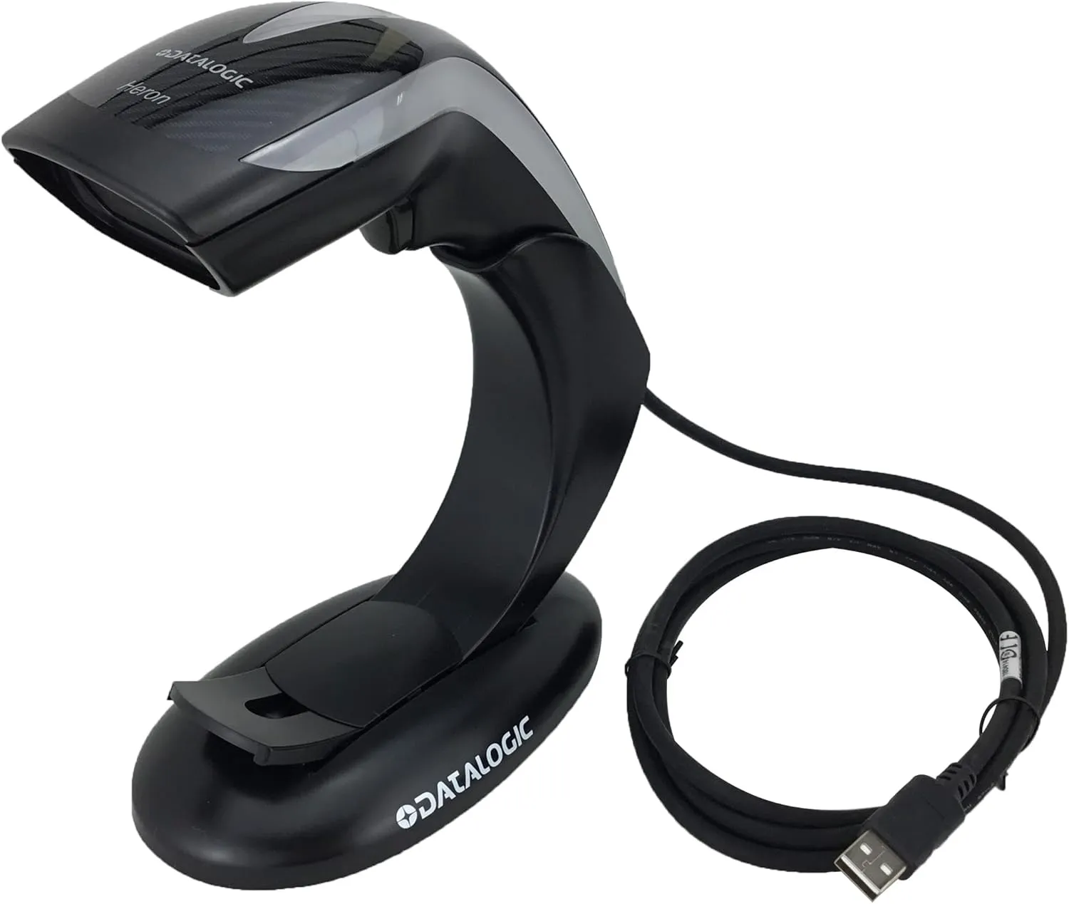 Datalogic Gryphon Heron HD3130 Handheld Corded 1D Barcode Scanner/Linear Imager, Includes Adjustable AutoSense Stand and USB Cable