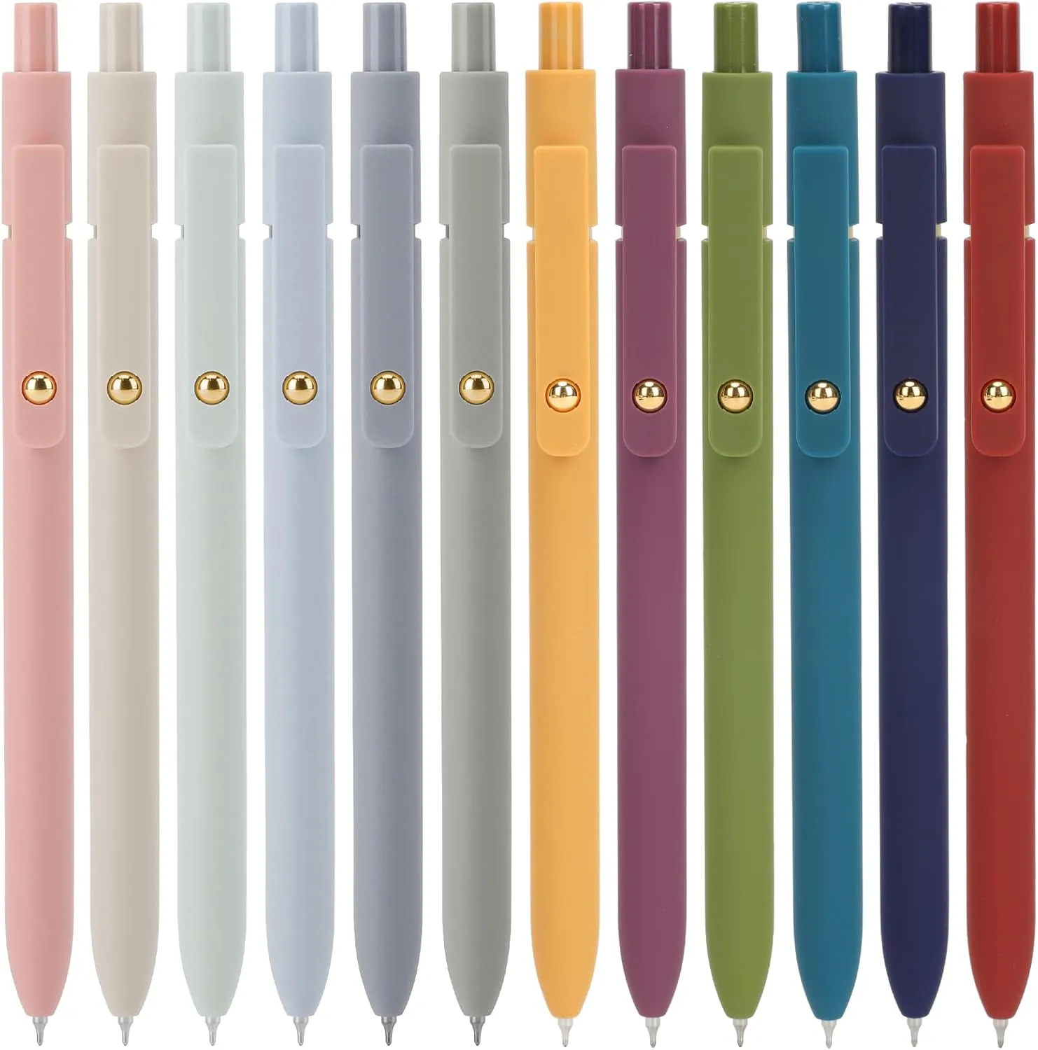 Ddaowanx Gel Pens, 12 Pcs 0.5mm Quick Dry Black Ink Pens Fine Point Smooth Writing Pens, Cute Office School Supplies Gifts for Women (12 Pcs Vintage Morandi-Black Ink)