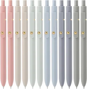 Ddaowanx Gel Pens,0.5mm Quick Dry Black Ink Pens Fine Point Smooth Writing Pens, Cute Office School Supplies Gifts for Women (24 Pcs Morandi-Black Ink)