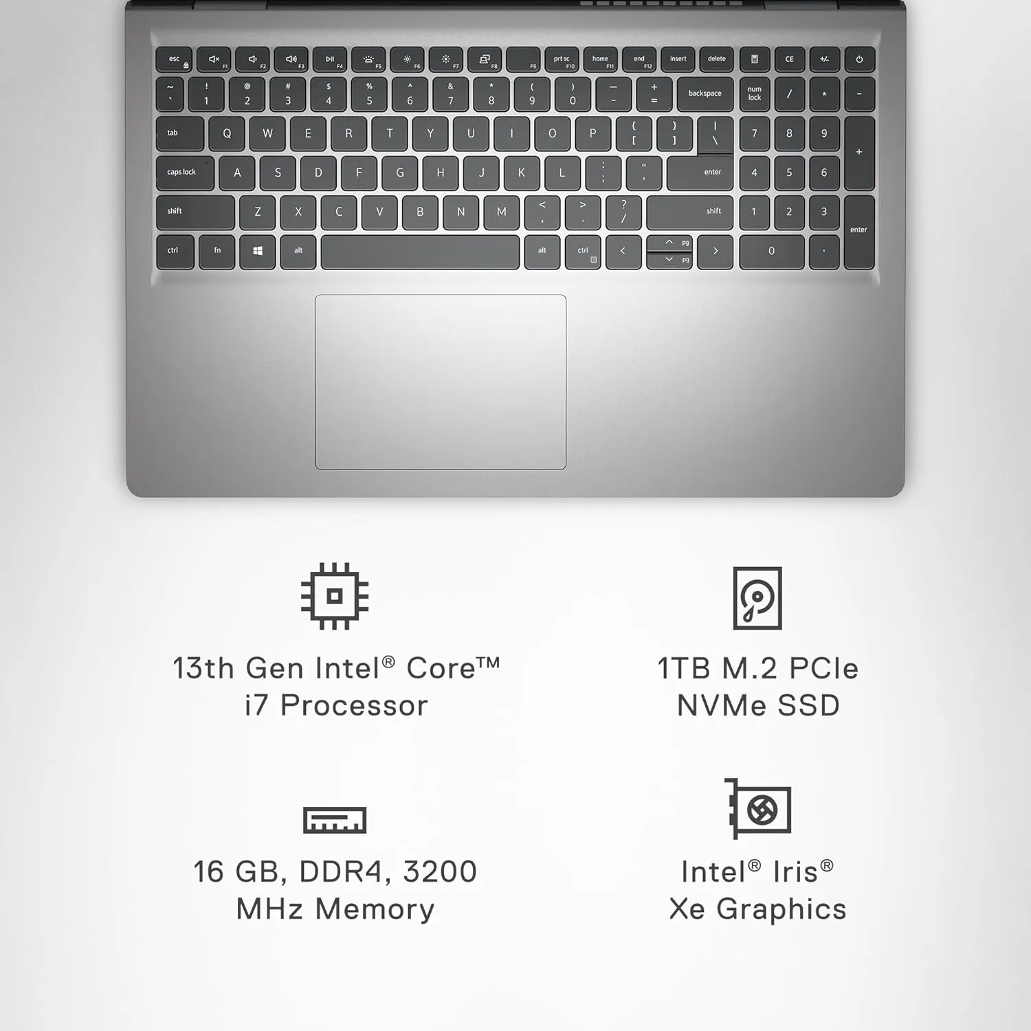 Dell Inspiron 3530 Laptop - 15.6-inch FHD (1920 x 1080) Touchscreen Display, Intel Core i7-1355U, 16GB DDR4 RAM, 1TB SSD, Intel Iris Xe Graphics, Windows 11 Home, 6-Months Migrate - Platinum Silver