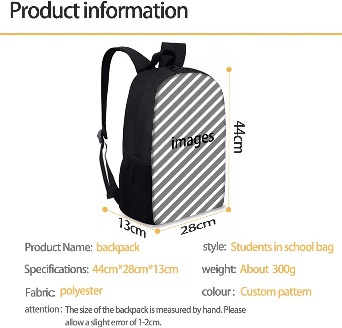 Dellukee Fox Print Funny School Backpack for Kids Boys Girls Middle School Elementary Book Bag Large Durable Daypack