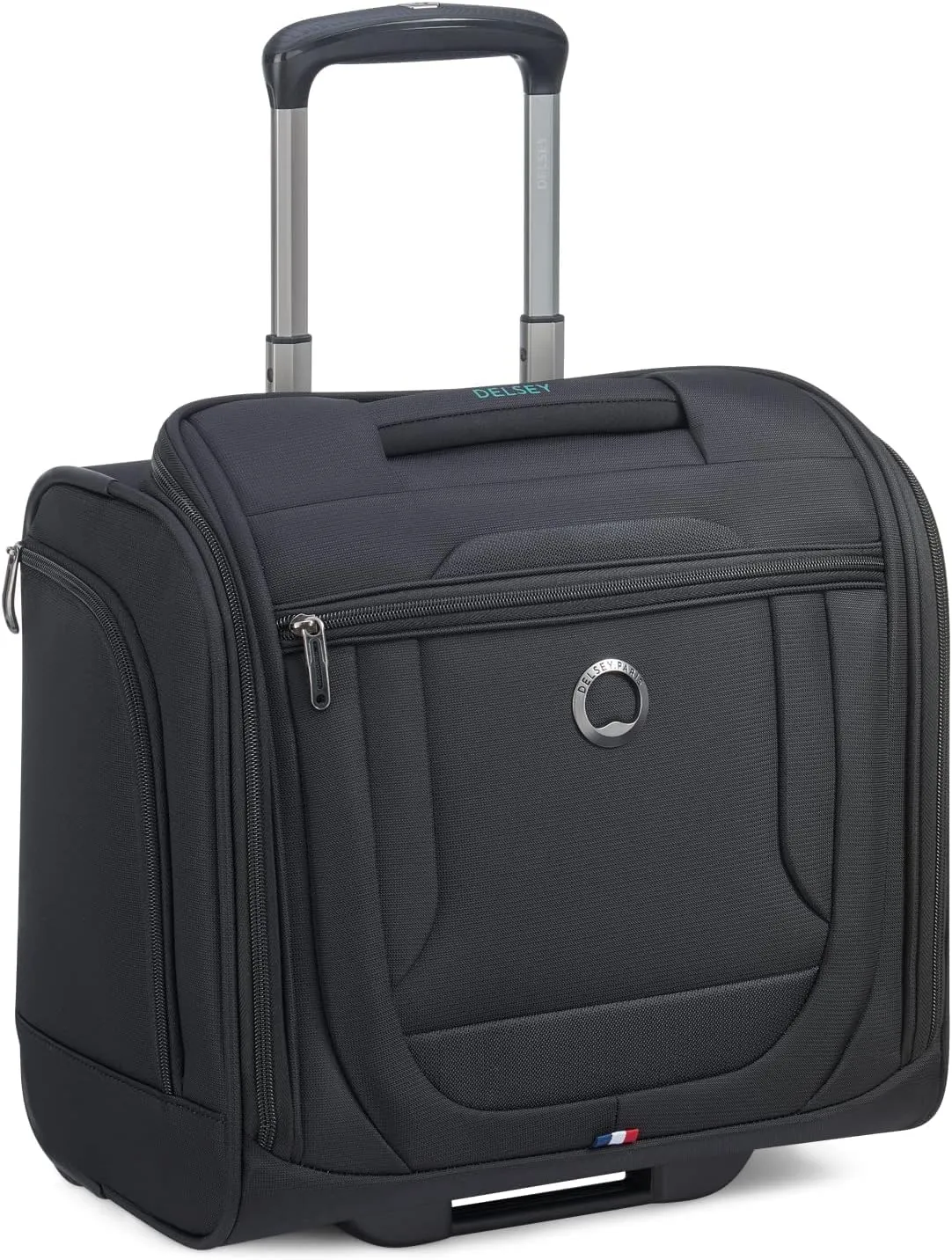 DELSEY PARIS Helium DLX Softside Luggage Under-Seater with 2 Wheels, Black, Carry on 16 Inch