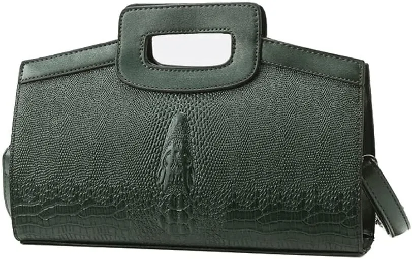 Designer Shoulder Crossbody Purse Crocodile Pattern Leather Clutch Evening for Party Handbag for Women