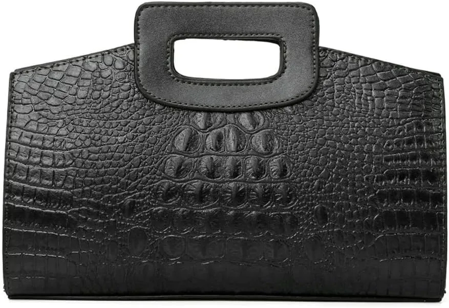 Designer Shoulder Crossbody Purse Crocodile Pattern Leather Clutch Evening for Party Handbag for Women