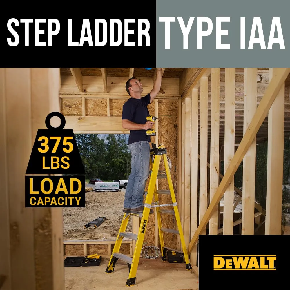 DeWalt 4-Foot Fiberglass Step Ladder, 375-Pound Load Capacity, Type IAA, DXL3410-04