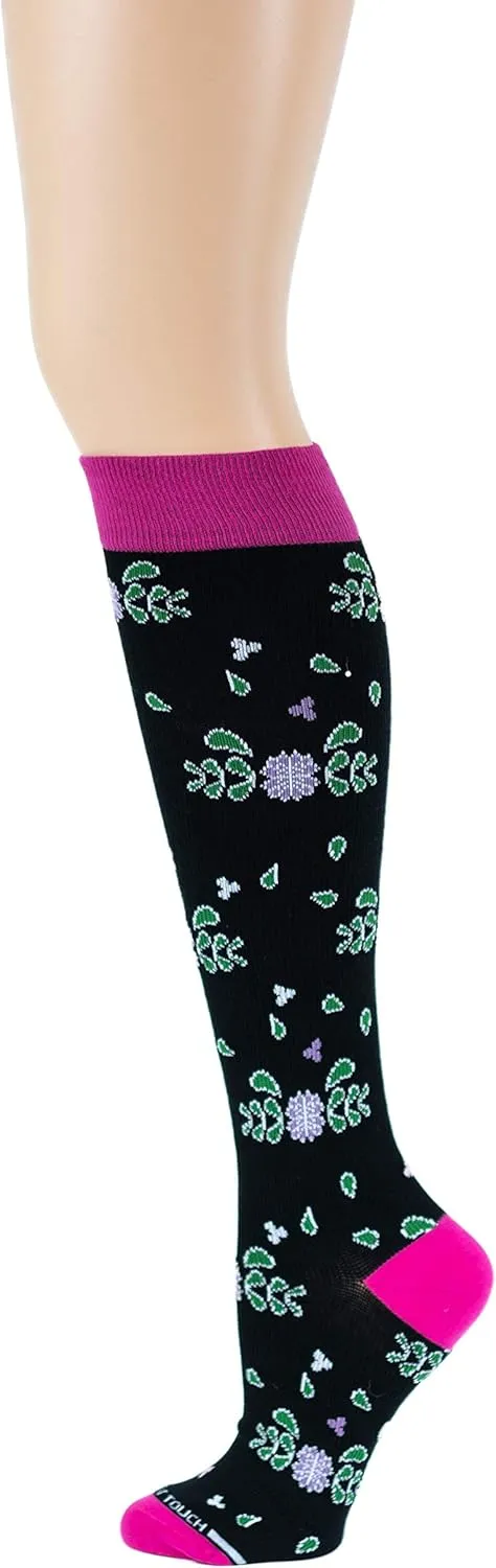 Different Touch 6 Pairs Pack Women Travelers, Anti-Fatigue, Graduated Compression Knee High Socks 9-11