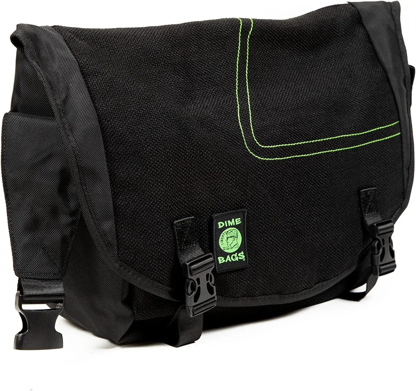 DIME BAGS Voyage Messenger Over the Shoulder Hemp Bag with Padded Pouch for Laptop Computer