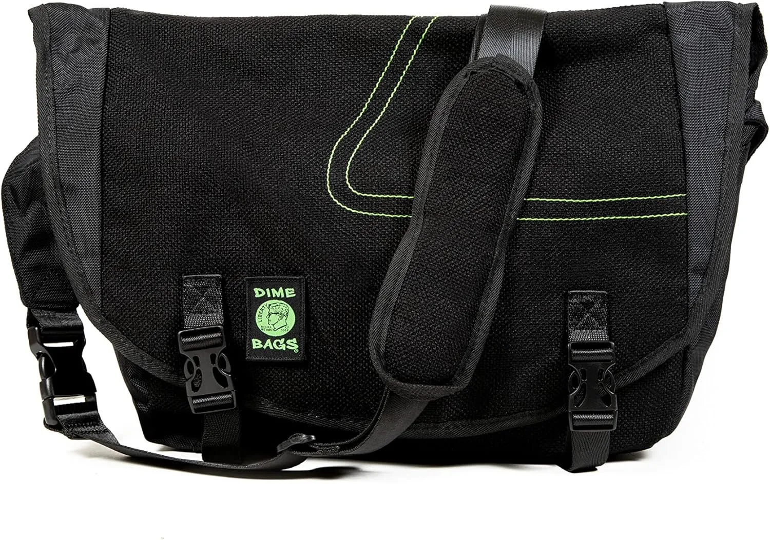 DIME BAGS Voyage Messenger Over the Shoulder Hemp Bag with Padded Pouch for Laptop Computer