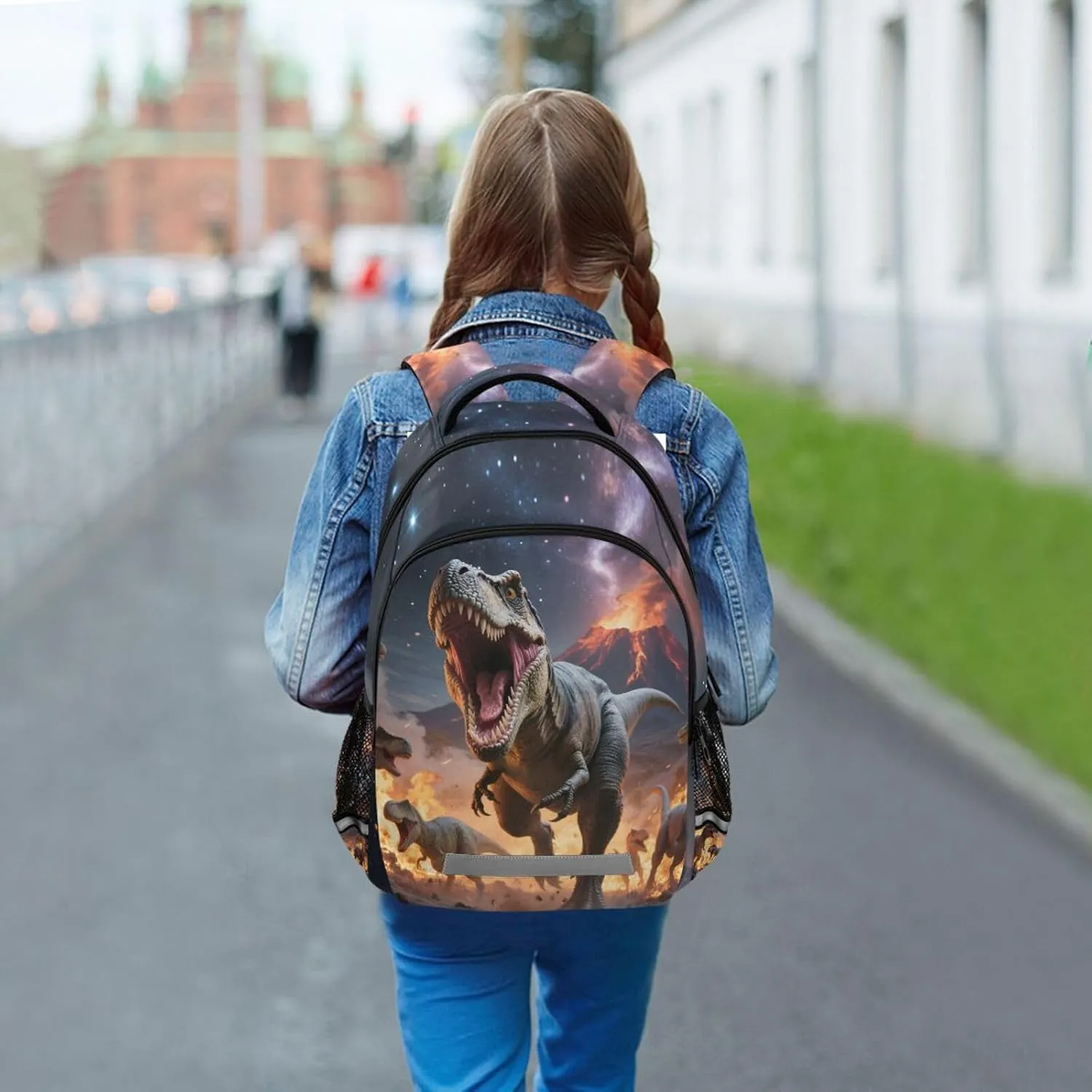 Dinosaurs Roar Backpack for Boys Girls Elementary School Bag Kids Bookbag Travel Rucksack