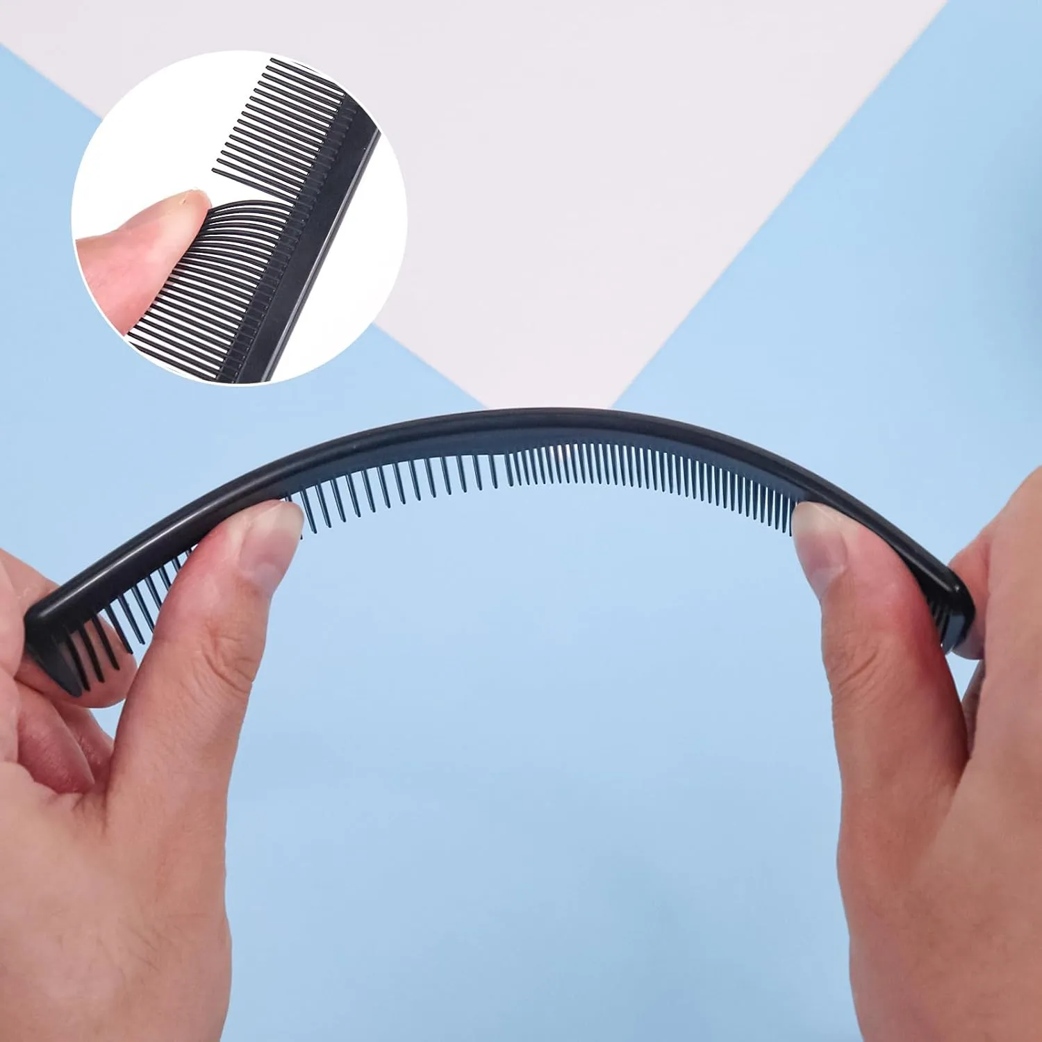 Disposable Combs in Bulk Individually Wrapped Widen and Fine Combs Straight Hair Combs for Women Men Long Handle Beauty Combs for Homeless, Hotel, Nursing Home (7in x 4in, Count, 200)