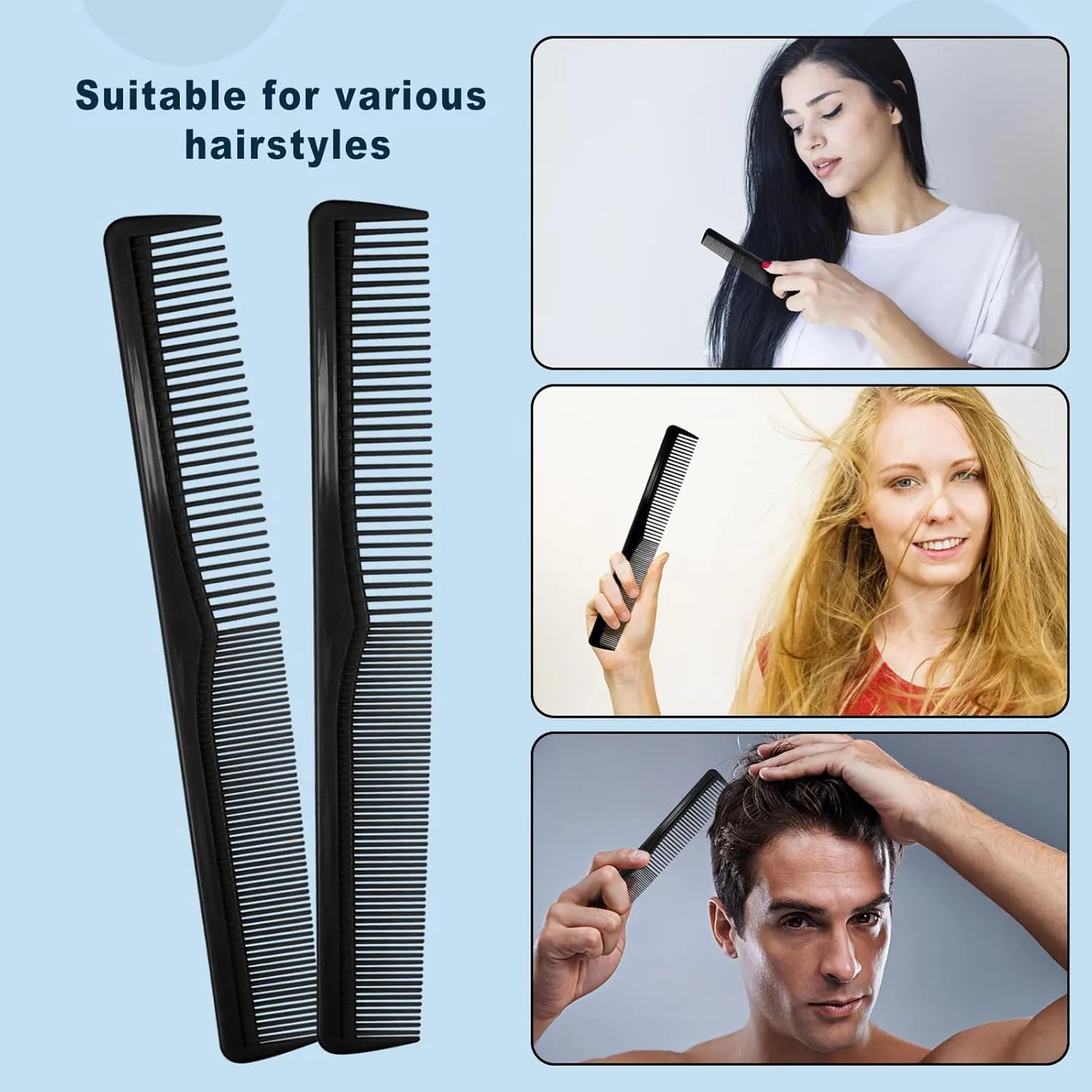 Disposable Combs in Bulk Individually Wrapped Widen and Fine Combs Straight Hair Combs for Women Men Long Handle Beauty Combs for Homeless, Hotel, Nursing Home (7in x 4in, Count, 200)