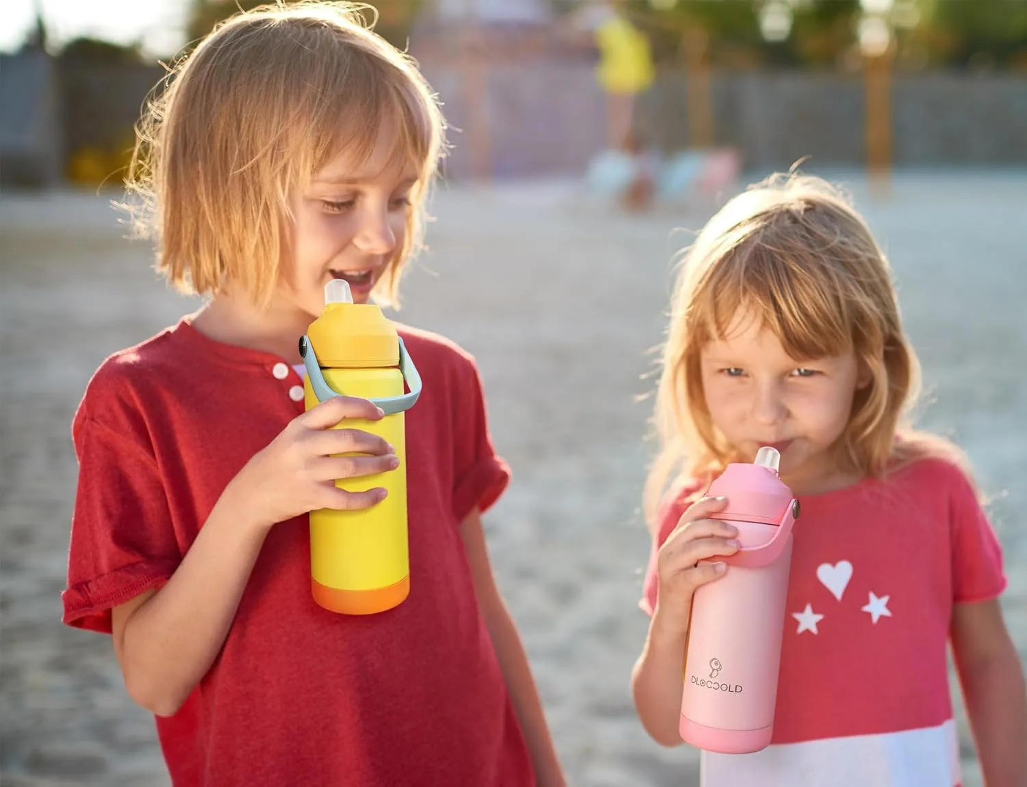 DLOCCOLD 18oz Kids Insulated Water Bottle with Leak Proof Straw Lid, Double Wall Vacuum Stainless Steel Water Bottle with Silicone Boot, Reusable Tumbler for Travel, Boys, Girls