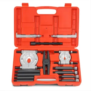 DNA MOTORING Heavy-Duty Dual-Chuck Bearing Puller,5 Ton Capacity 14pcs Bearing Separator Puller Set, Red,TOOLS-00453