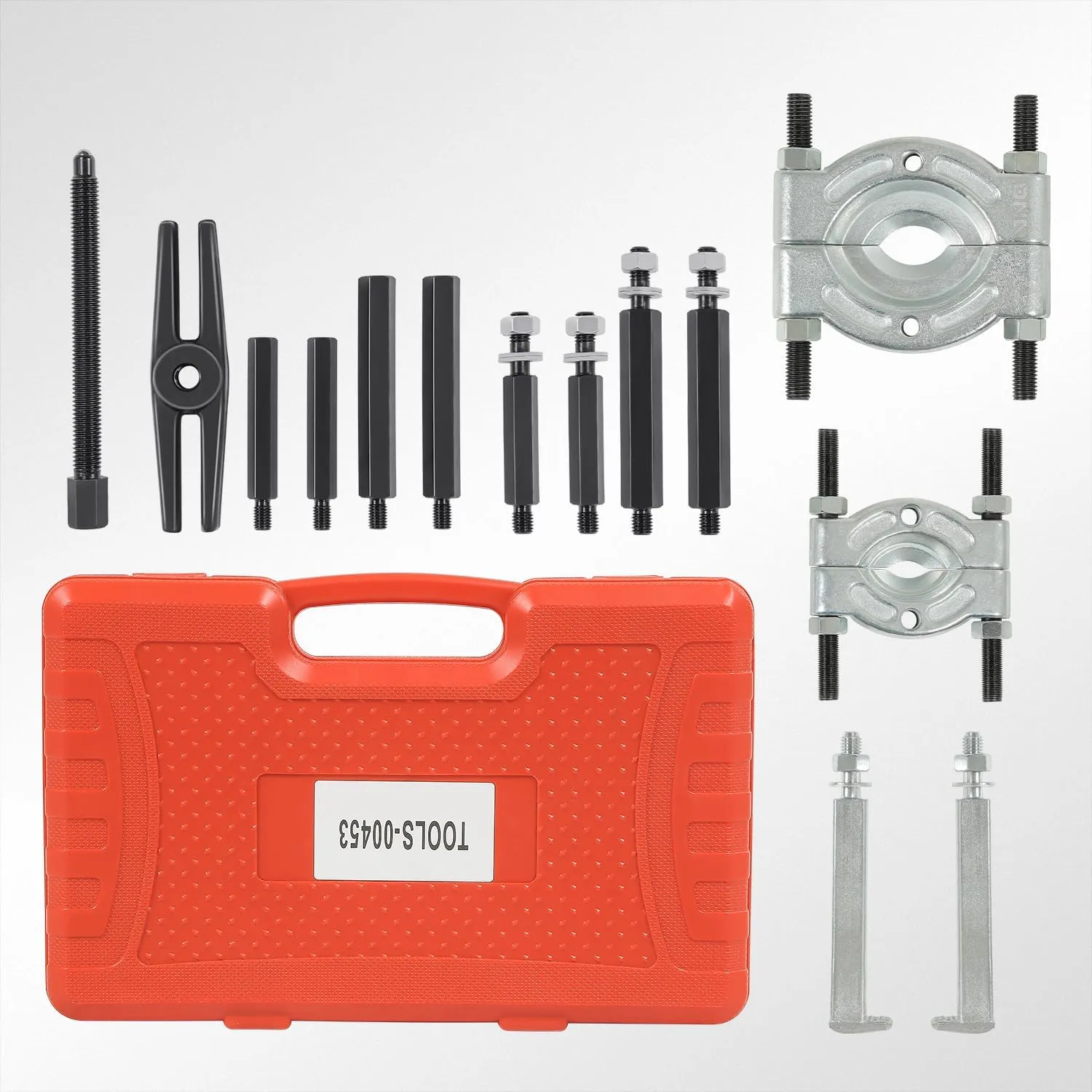 DNA MOTORING Heavy-Duty Dual-Chuck Bearing Puller,5 Ton Capacity 14pcs Bearing Separator Puller Set, Red,TOOLS-00453