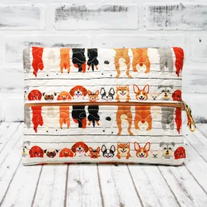 Dogs on a Wire Personalized Quilted Pouch