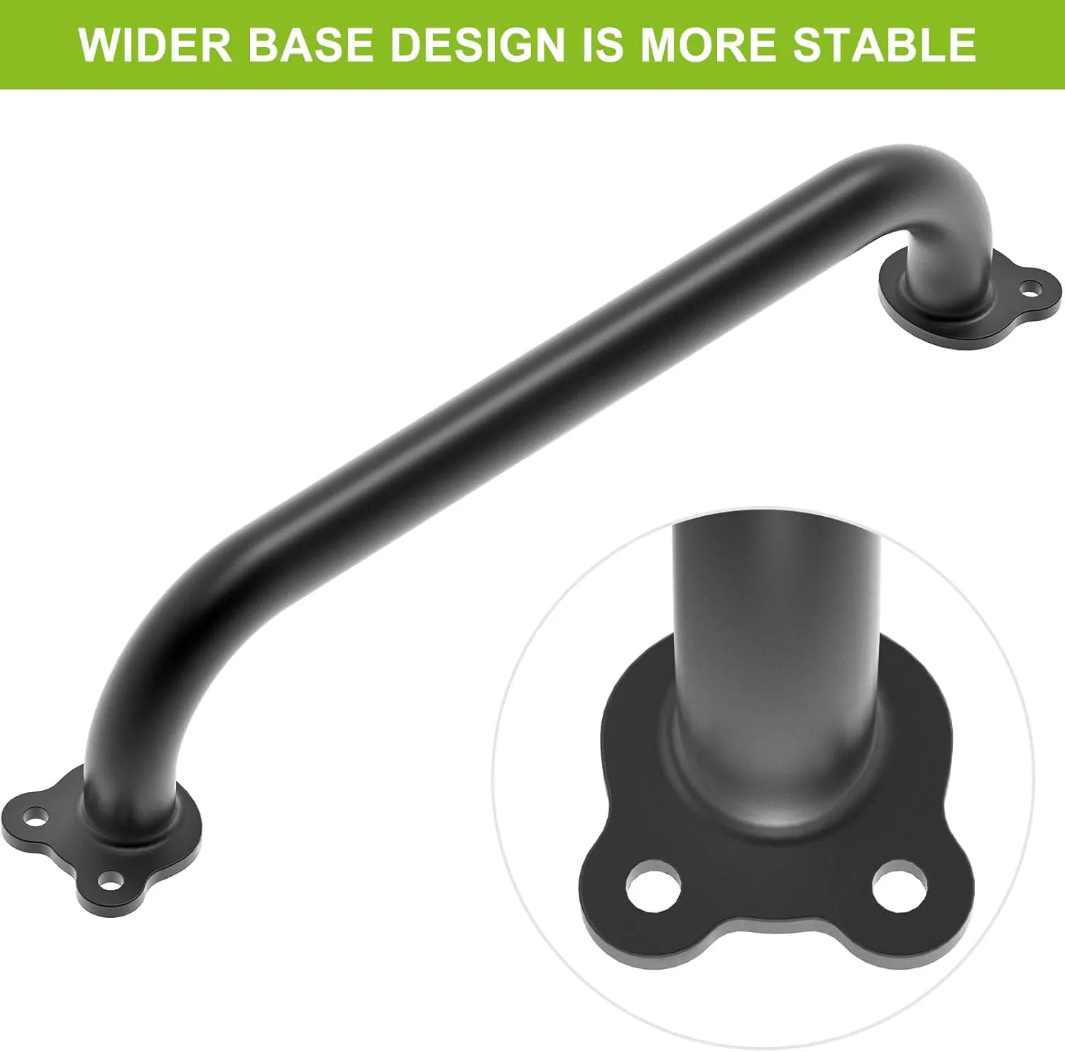 Dolibest 6 Pack 17-Inch Safety Handle, Metal Safety Playground Handles,Sturdy Playground Handle Bars & Wider Base Design, Playset Handles for Climbing Frame, Treehouse, Swing Set Accessories-Black