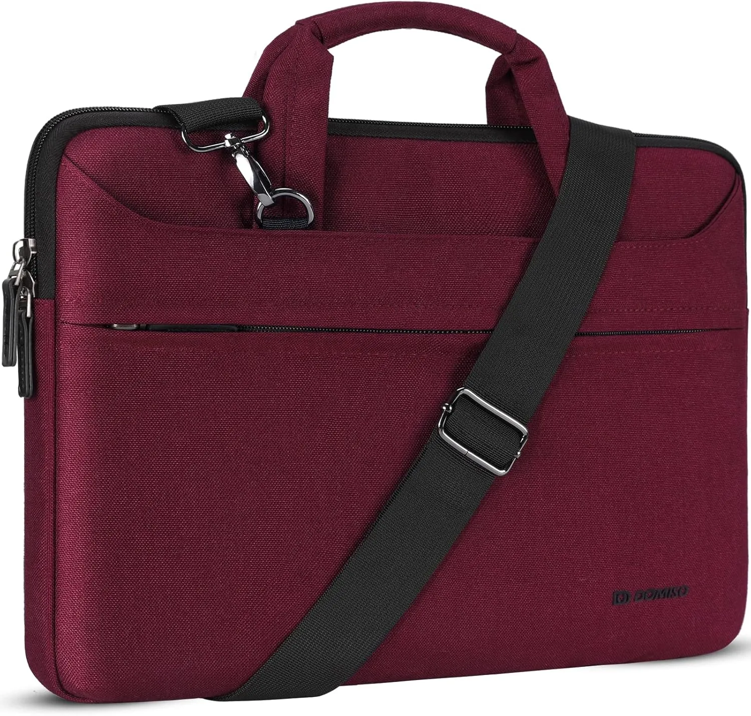 DOMISO 17 inch Laptop Sleeve Shoulder Bag Water-Resistant Messenger Bag Business Briefcase for 17.3" Notebooks/17.3" Dell Inspiron/MSI GS73VR Stealth Pro/HP Envy/LG Gram/, Fuchsia