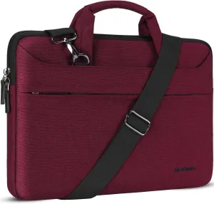 DOMISO 17 inch Laptop Sleeve Shoulder Bag Water-Resistant Messenger Bag Business Briefcase for 17.3" Notebooks/17.3" Dell Inspiron/MSI GS73VR Stealth Pro/HP Envy/LG Gram/, Fuchsia