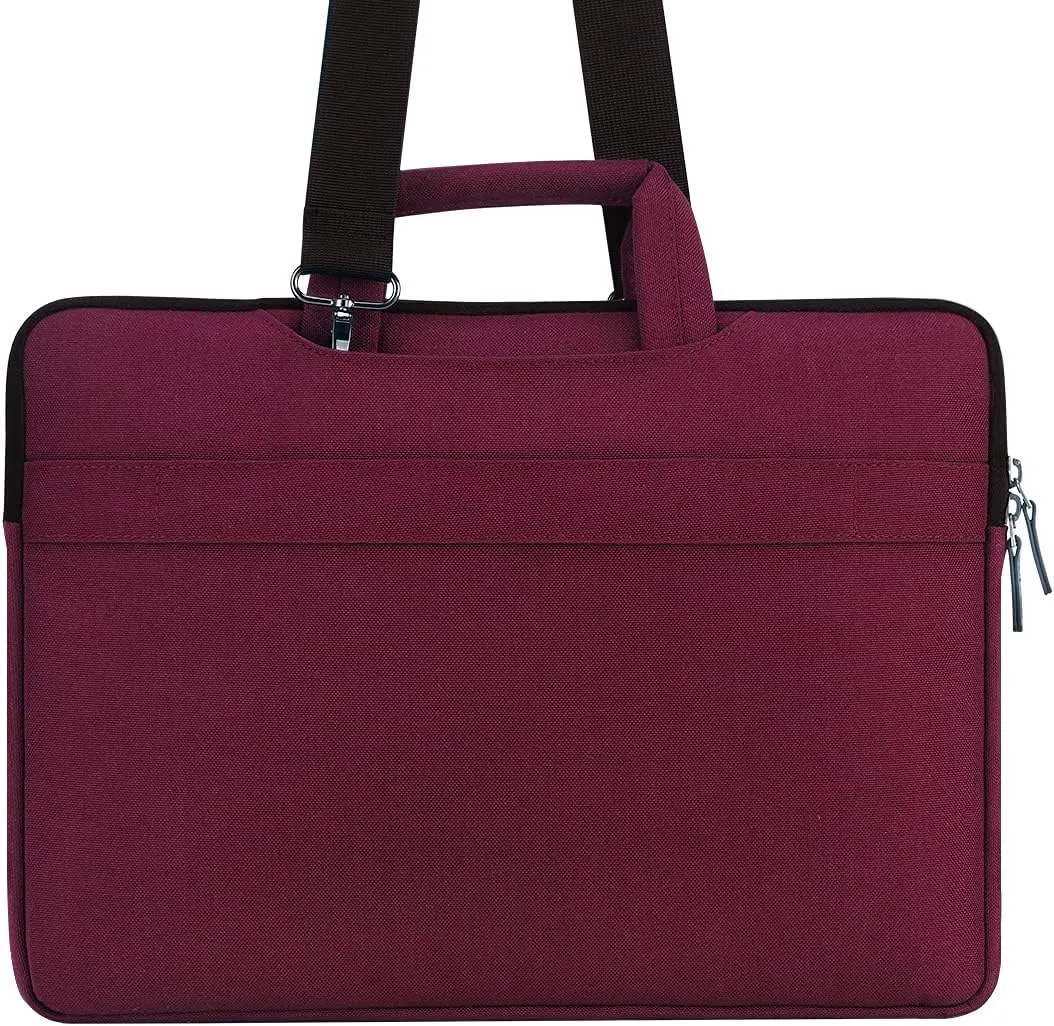 DOMISO 17 inch Laptop Sleeve Shoulder Bag Water-Resistant Messenger Bag Business Briefcase for 17.3" Notebooks/17.3" Dell Inspiron/MSI GS73VR Stealth Pro/HP Envy/LG Gram/, Fuchsia