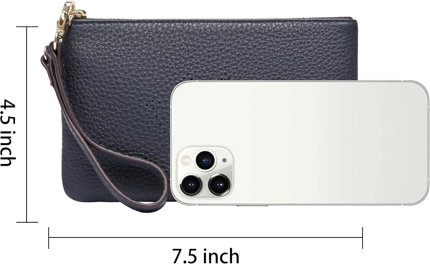DORIS&JACKY Small Leather Wristlet Clutch Purse For Women Cute Smile Phone Pouch Bag