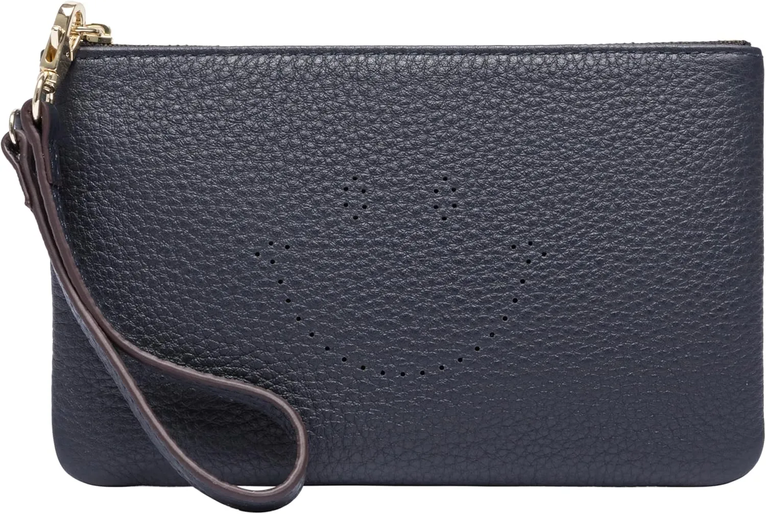 DORIS&JACKY Small Leather Wristlet Clutch Purse For Women Cute Smile Phone Pouch Bag