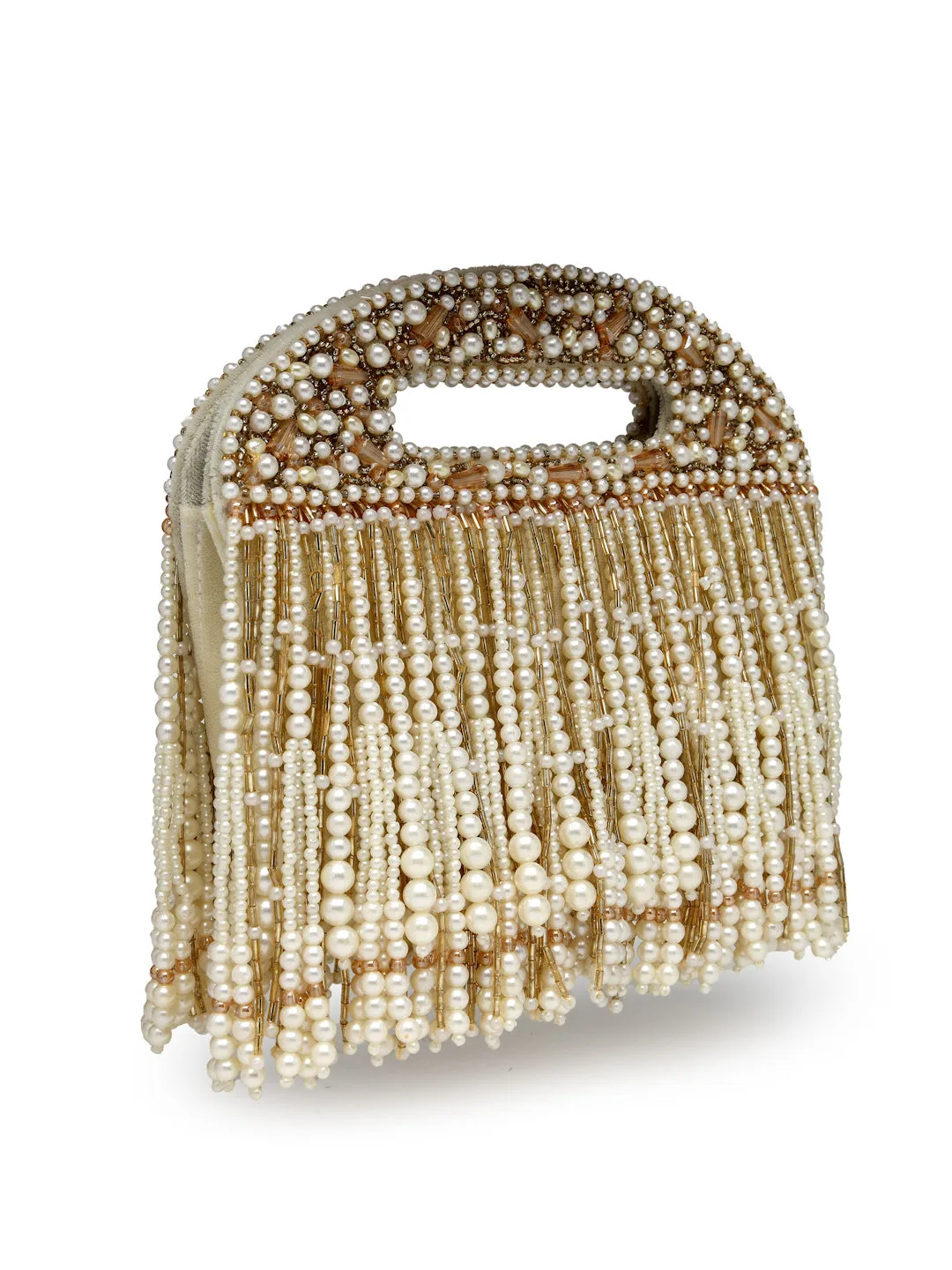Droop Abstract Embellished Velvet Clutch